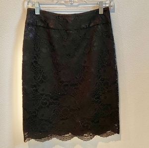 Banana Republic Black Lace Fully Lined Skirt